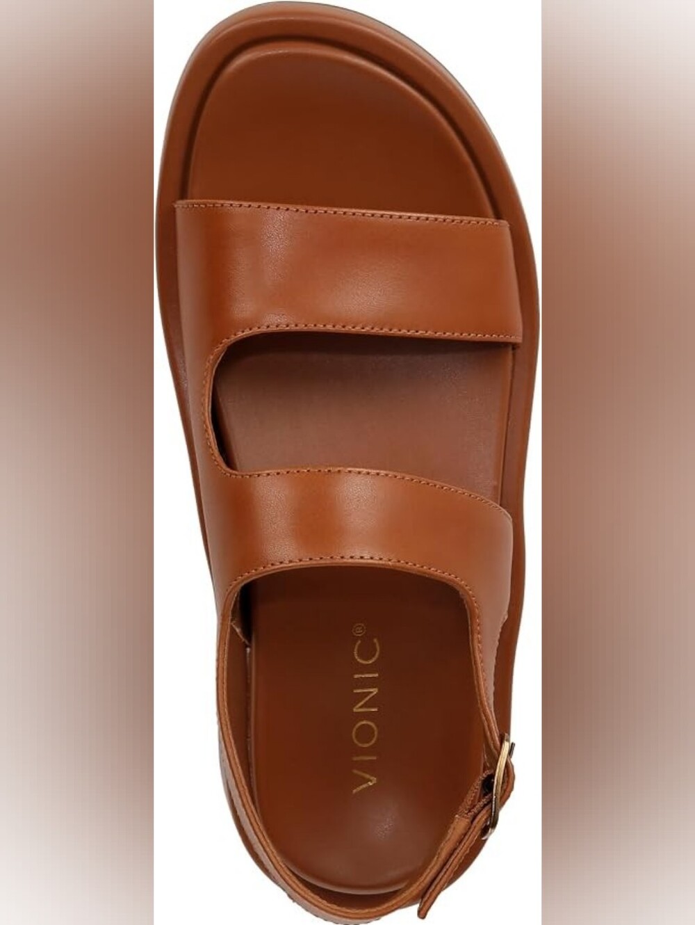 Vionic Women’s Tan Leather Double-Strap Sandals Size 8